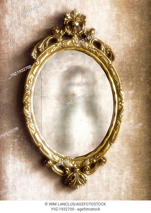 Ghost reflection in antique mirror