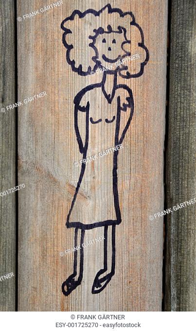 Scribble of a girl on playground wall