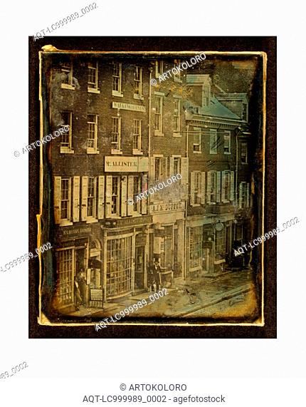 Chestnut street, Philadelphia, Pennsylvania, William G. Mason, photographer, 1843, US, USA, America