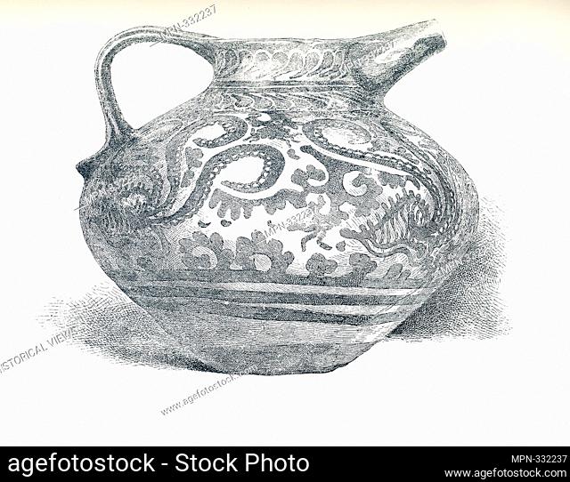This illustration dates to around 1900. It shows a Minoan Vase or jug that was in the Abbott Collection and is now in the Brooklyn Museum in New York
