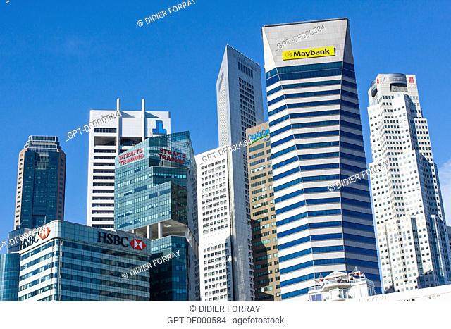 THE FINANCIAL DISTRICT WITH, NOTABLY, THE HEADQUARTERS OF THE BANKS MAYBANK AND HSBC, CENTRAL BUSINESS DISTRICT, SINGAPORE