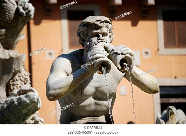 Fontana del Moro in Piazza Navona. Rome, Italy