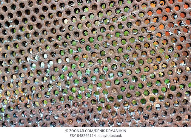 Backgrounds collection - Texture of rusty perforated metal background