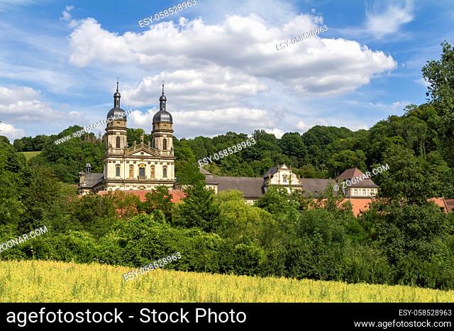 The Schoental Abbey located in Hohenlohe, a area in Southern Germany at summer time