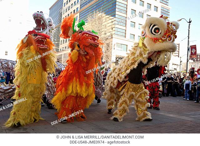 USA, Washington State, Seattle. Chinese New Year celebration in Seattle's 'International District'