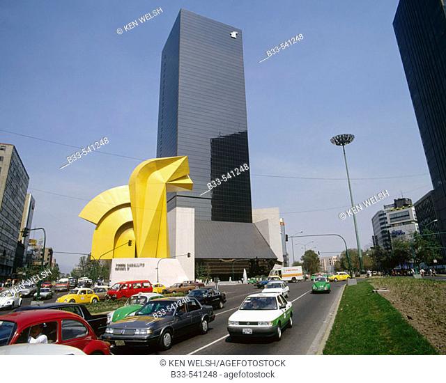 Torre Caballito building at Paseo de la Reforma avenue. Mexico City. Mexico