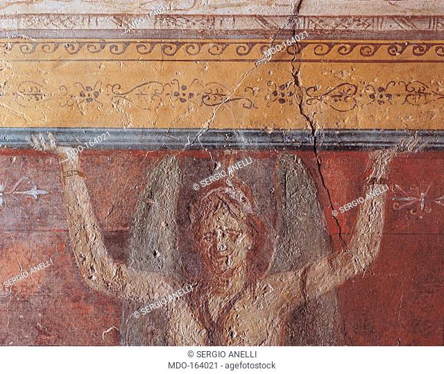 Cubiculum B: back wall of the alcove, by Unknown artist, 25, 1st Century, mural. Italy; Lazio; Rome; Palazzo Massimo alle Terme; Cubicolo B parete di fondo...