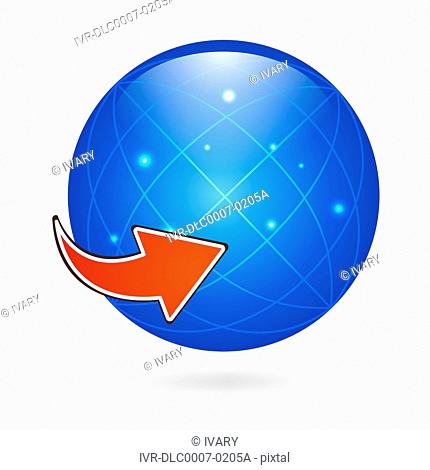 Illustration of blue circle with arrow
