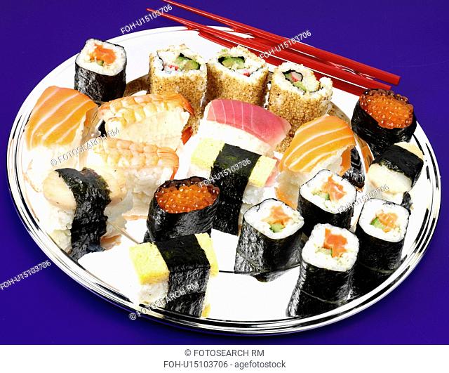Sushi on Silver Tray - Non Exclusive