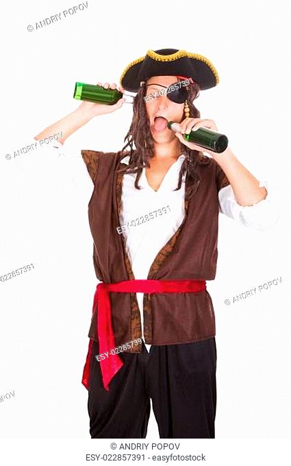 Pirate Drinking Beer