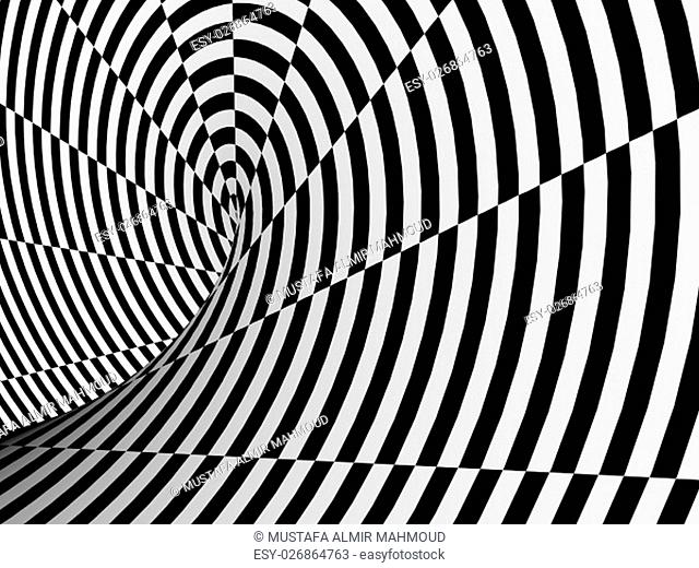 Abstract black and white tunnel