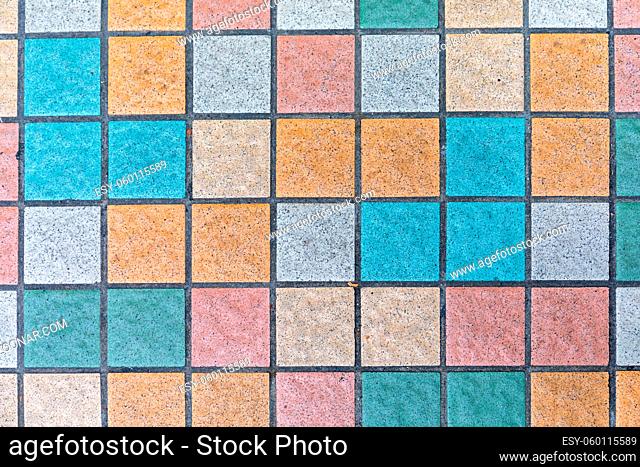 Colourful Ceramic Mosaic Tiles at Wall