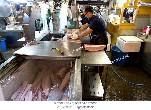 fish market in Tsukiji, Tokyo