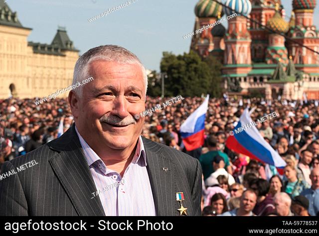 RUSSIA, MOSCOW - JUNE 11, 2023: Roscosmos cosmonaut Fyodor Yurchikhin attends a concert in Red Square on Russia Day. Mikhail Metzel/TASS