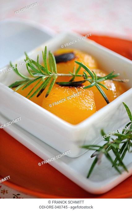 Roasted apricots with rosemary
