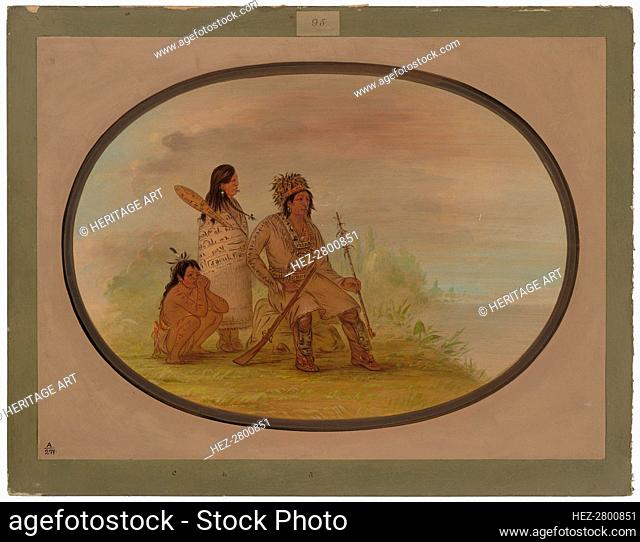 An Old Nayas Indian, His Granddaughter, and a Boy, 1855/1869. Creator: George Catlin