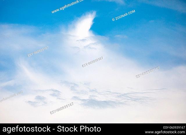 Cloudscape and blue sky details at summer day