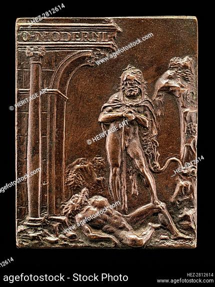 Hercules Triumphant over Antaeus, late 15th - early 16th century. Creator: Moderno