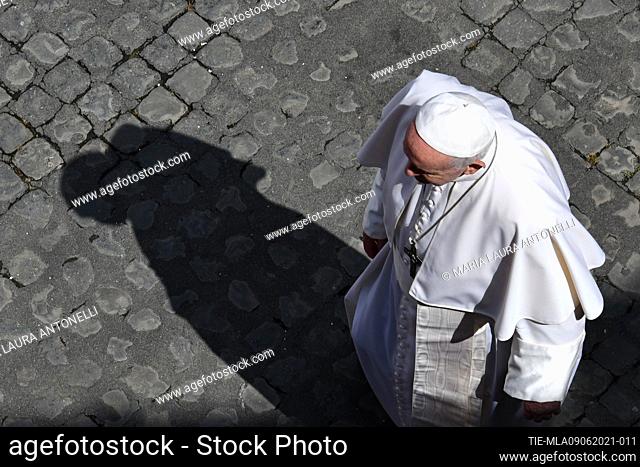 Pope Francis during the General audience of Wednesday   Journalistic use only , Vatican City, Rome, ITALY-09-06-2021