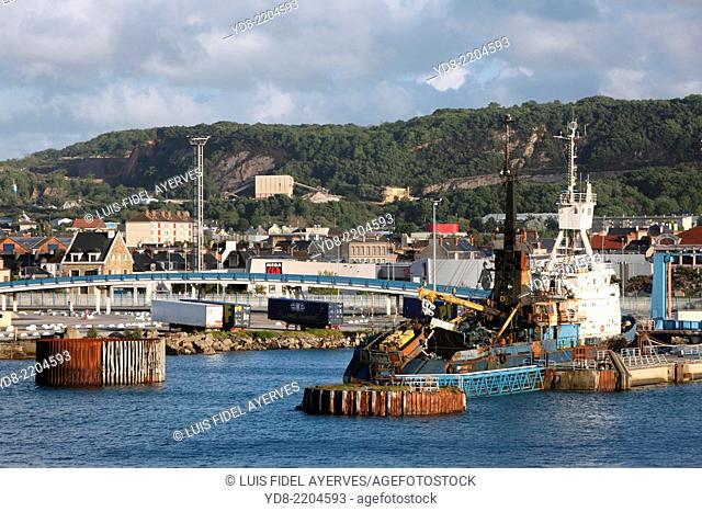 Industrial port of Cherbourg in France