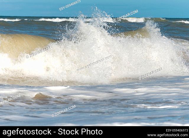 sea wave in atlantic ocean at the french coast