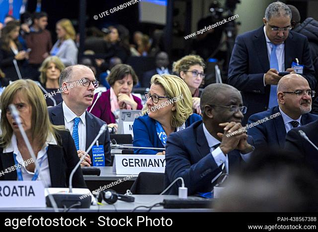 Svenja Schulze (SPD), Federal Minister for Economic Cooperation and Development and Niels Annen, State Secretary, at the Global Refugee Forum in Geneva