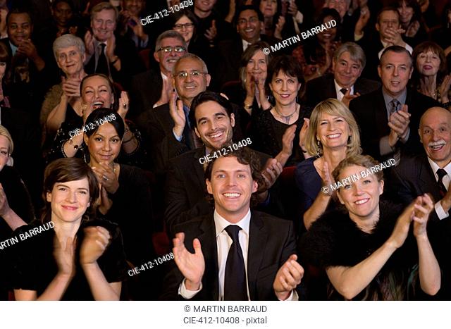 Clapping theater audience
