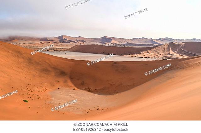 Namib desert scenery around Deadvlei in the Sossusvlei area in Namibia, Africa