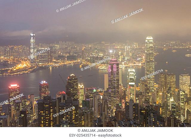 Hong Kong city, This photo was shot from Victoria Peak in the evening after sunset