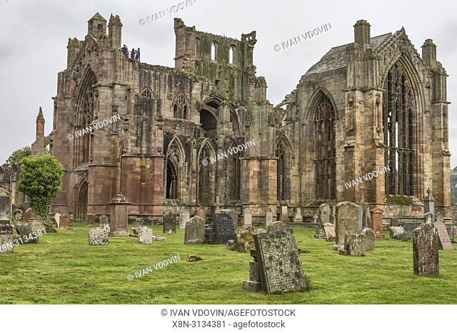 Melrose abbey, Roxburgshire, Scotland, UK