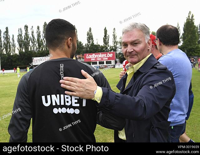 Charleroi's chairman, QNT CEO Fabien Debecq is pictured during the match between Luxembourg's team Fola Esch and Belgian first division soccer team Sporting...