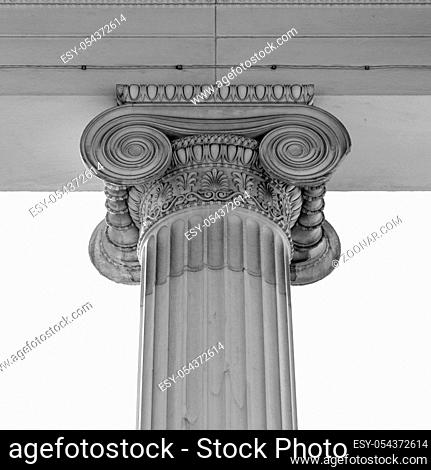 Close up Decorative detail of an ancient Ionic column