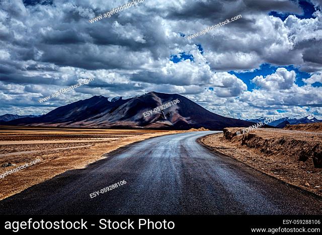 Trans-Himalayan Manali-Leh highway in Himalayas. More plains, Ladakh, Jammu and Kashmir, India
