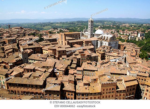 Overview on Siena. Tuscany, Italy