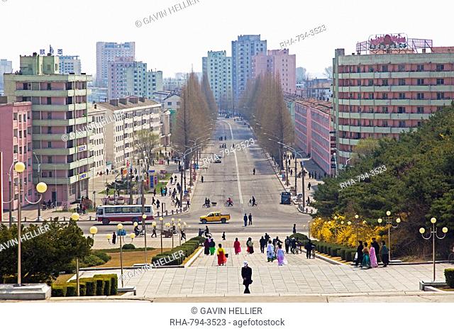 City streets, Hamhung, Democratic People's Republic of Korea DPRK, North Korea, Asia
