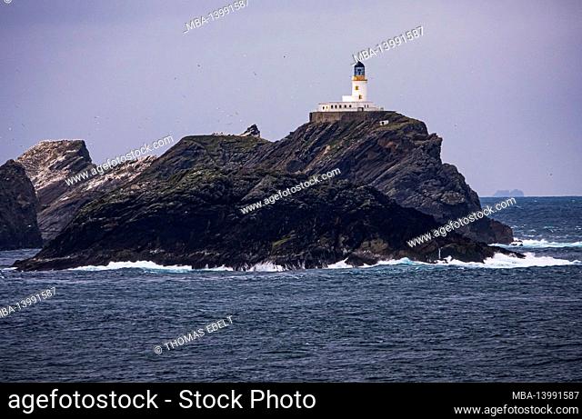 muckle flucka lighthouse, shetland islands, scotland