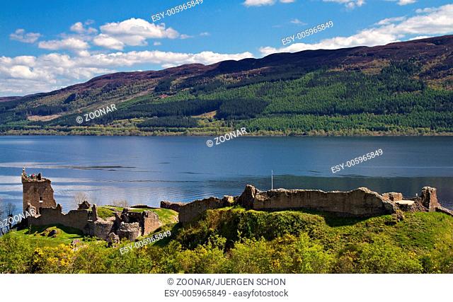 Ruins of Urquhart Castle overlooking Loch Ness