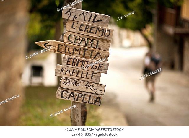 Signs in the village of Riego de Ambros along the Camino de Santiago