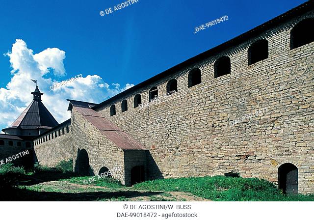 View of Oresek fortress (14th century), (Unesco World Heritage List, 1990), Shlisselburg, Northwestern District, Russia