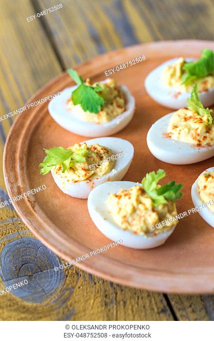Spicy deviled eggs