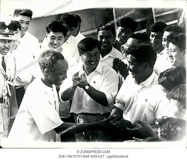 Jul. 07, 1967 - President Nyerere Meets Chinese Crew Members: President Julius Nyerere of Tanzania went aboard the ship ?¢‚Ç¨?ìM.S