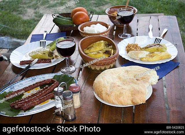 Dinner, Derdap National Park, Iron Gate, Danube, Serbia, Europe