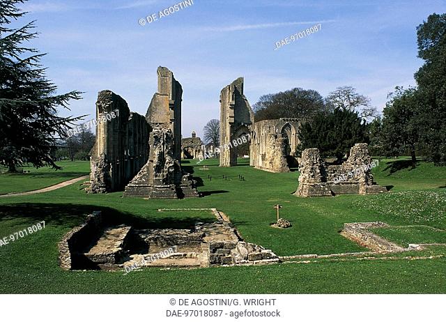 Ruins of Glastonbury Abbey (13th-15th century), England, United Kingdom