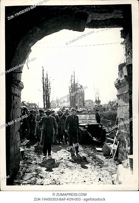Mar. 03, 1945 - Mr. Churchill In Germany Visit To Famous Citadel in Julich The Prime Minister paid a visit t the 9th Army in Germany