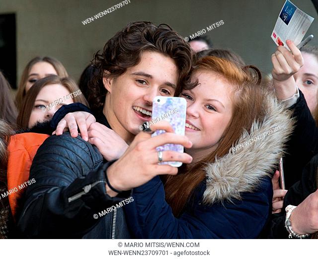 The Vamps pictured arriving at the Radio 1 studios Featuring: The Vamps, Bradley Simpson Where: London, United Kingdom When: 05 Apr 2016 Credit: Mario...