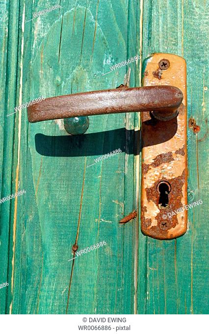 Old rusty door handle, Brasov, Transylvania, Romania