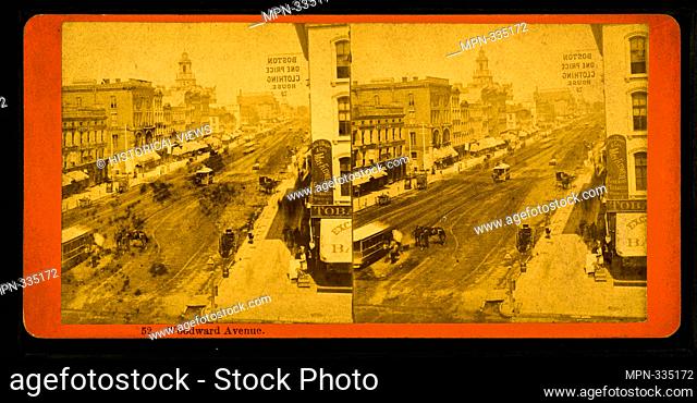 Woodward Avenue, Detroit, Michigan. Robert N. Dennis collection of stereoscopic views United States States Michigan Stereoscopic views of Detroit, Michigan
