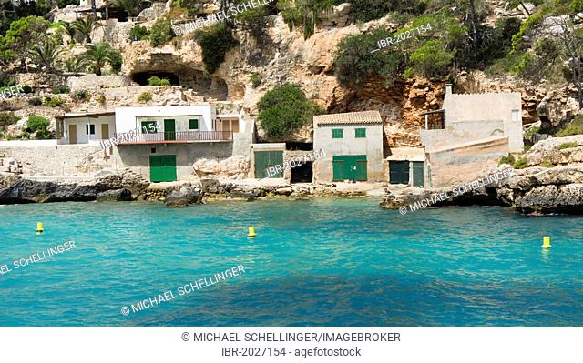 Fishermen's houses, Cala Llombards, Majorca, Spain, Europe