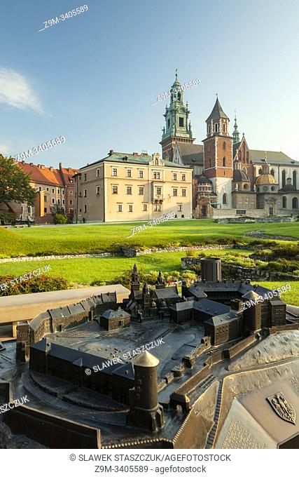 Summer morning at Wawel Royal Castle in Krakow, Poland