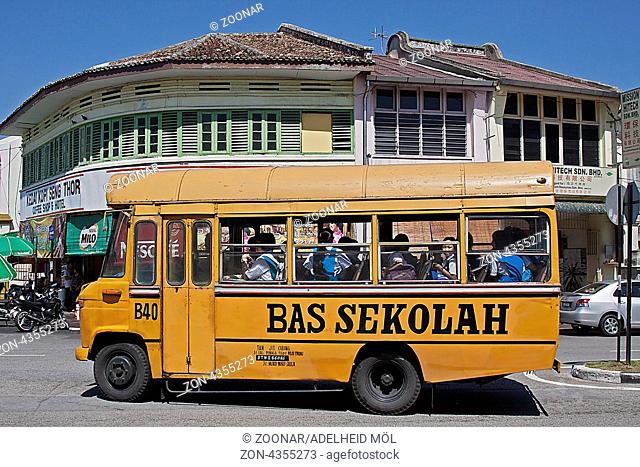 Schulbus, Georgetown, Penang, Malaysia, Südostasien School bus, Georgetown, Penang, Malaysia, Southeast Asia